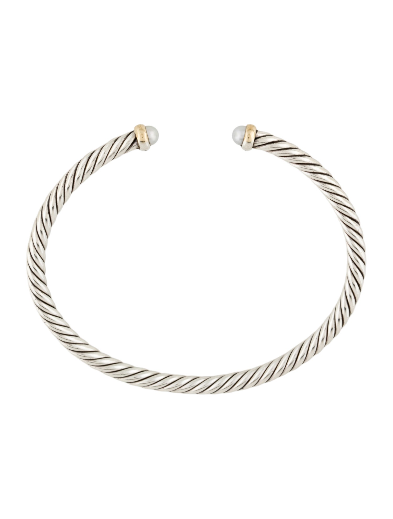 David Yurman Pearl Cable Cuff Bracelet
