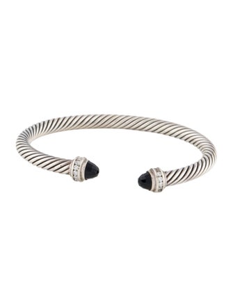 David Yurman Onyx & Diamond Classic Cable Bracelet