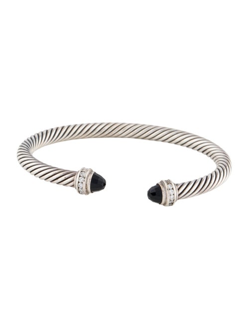 David Yurman Onyx & Diamond Classic Cable Bracelet