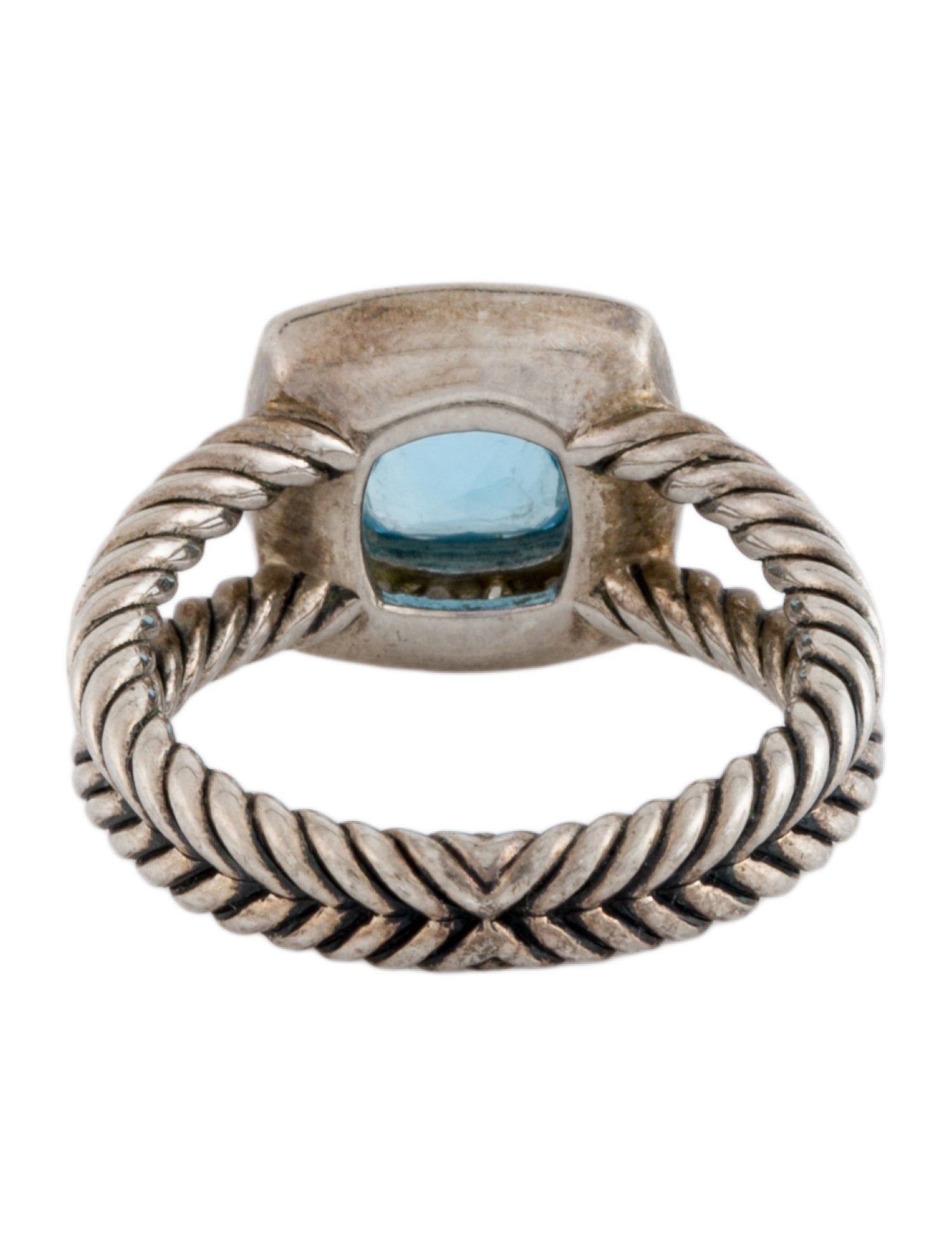 David Yurman Blue Topaz & Diamonds Petite Albion® Ring