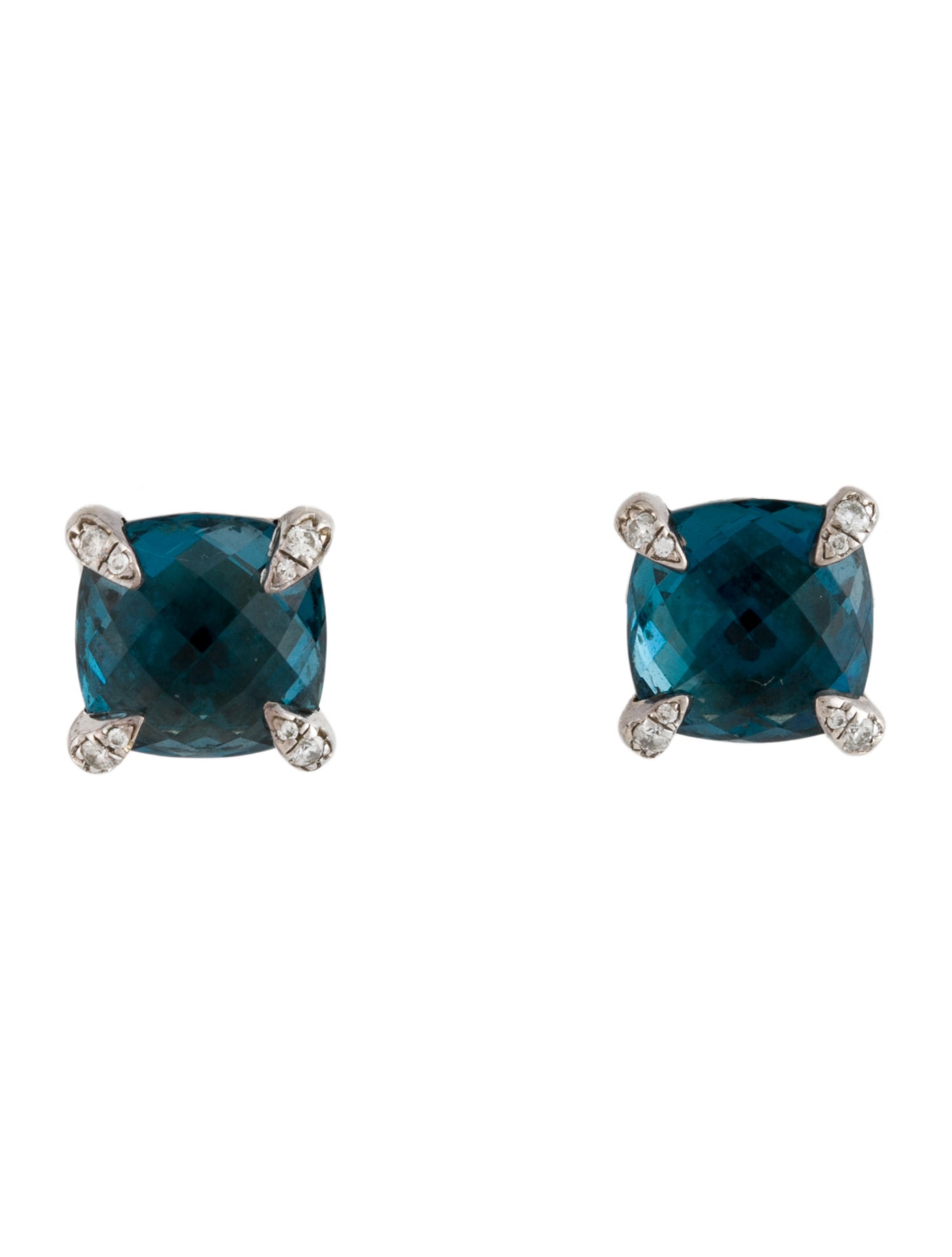 David Yurman Hampton Blue Topaz and Diamonds Chatelaine® Stud Earrings
