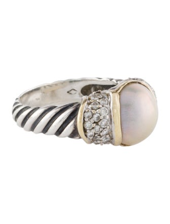 David Yurman Pearl & Diamond Cocktail Ring