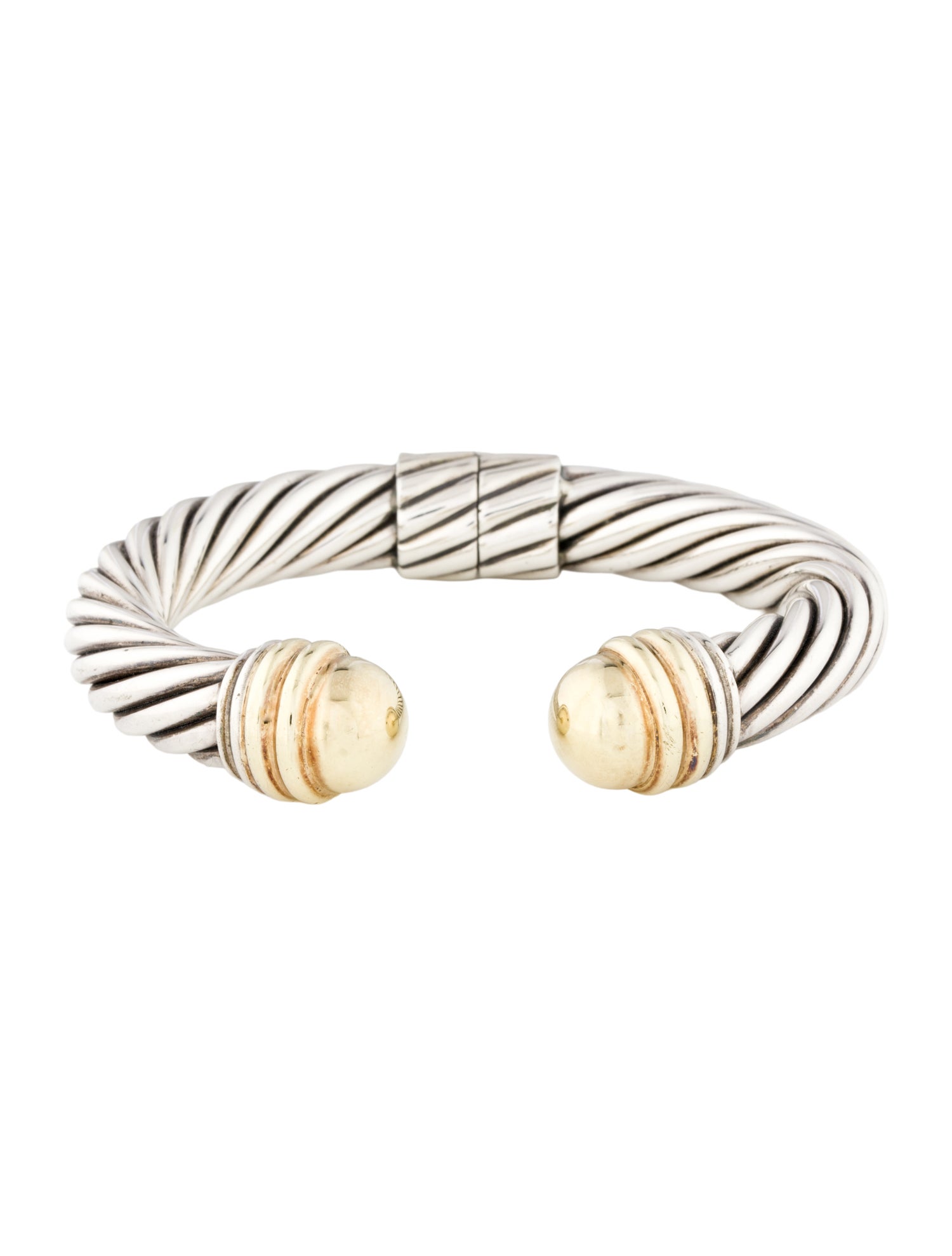David Yurman Two-Tone Dome Cable Classic Hinged Cuff