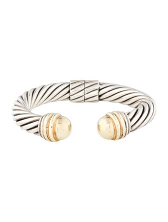 David Yurman Two-Tone Dome Cable Classic Hinged Cuff