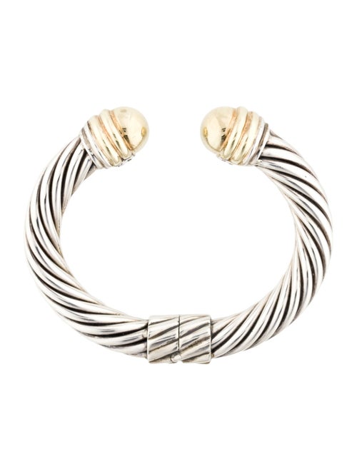 David Yurman Two-Tone Dome Cable Classic Hinged Cuff