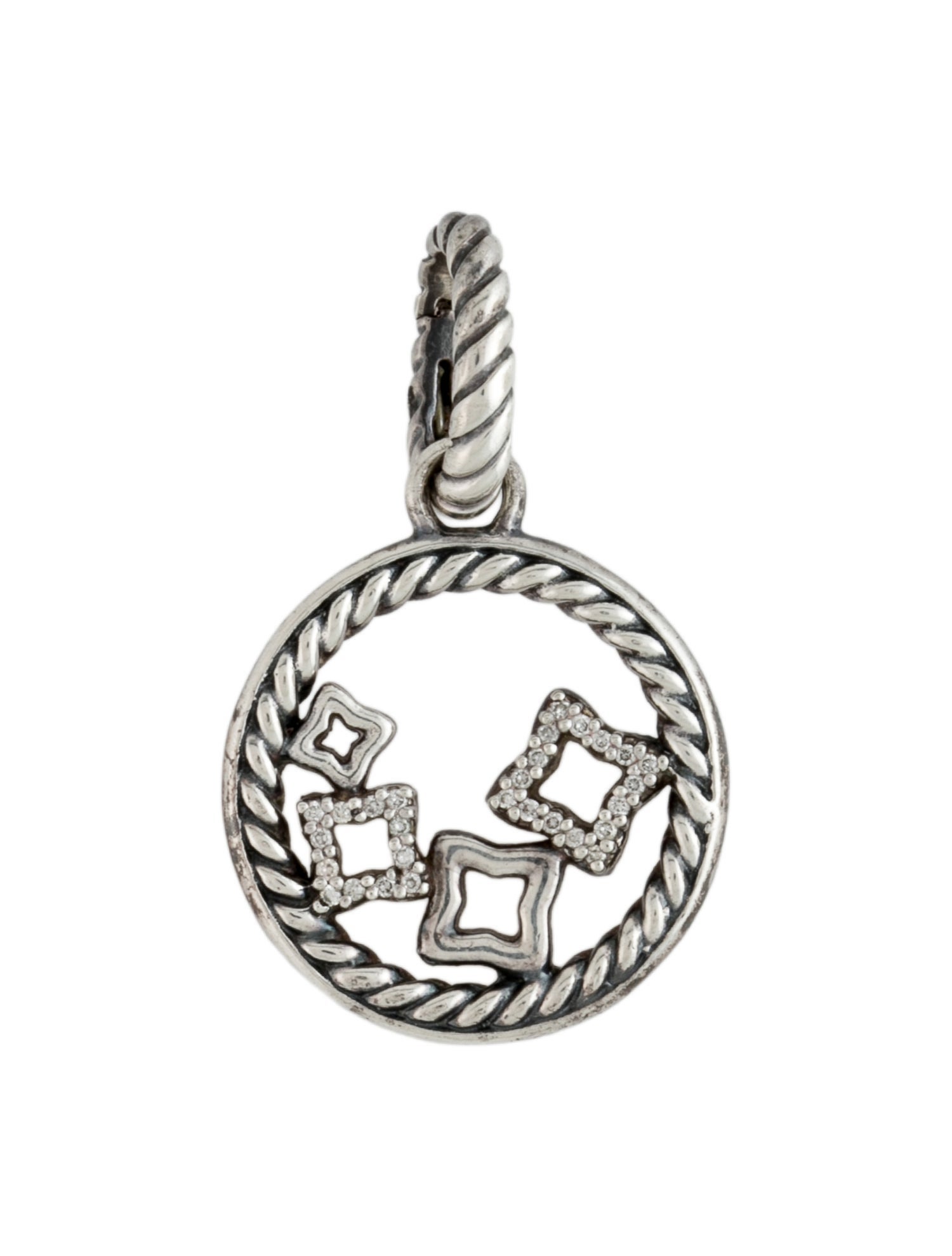 David Yurman Diamond Quatrefoil Enhancher Pendant