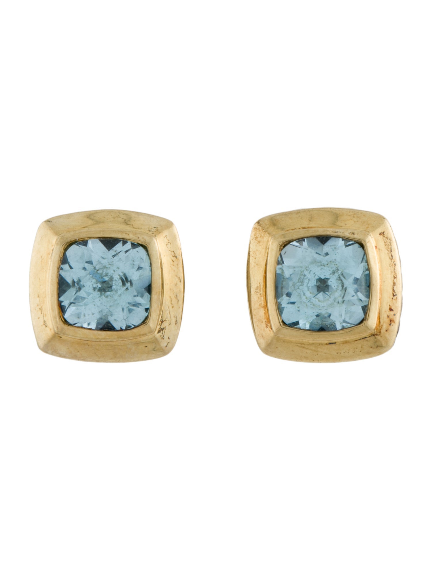 David Yurman Two-Tone Topaz Albion Stud Earrings