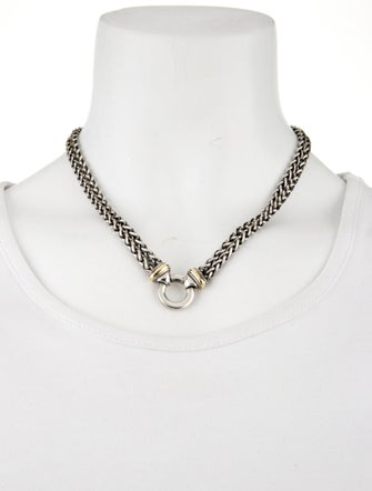 David Yurman Two-Tone Double Strand Wheat Chain Necklace
