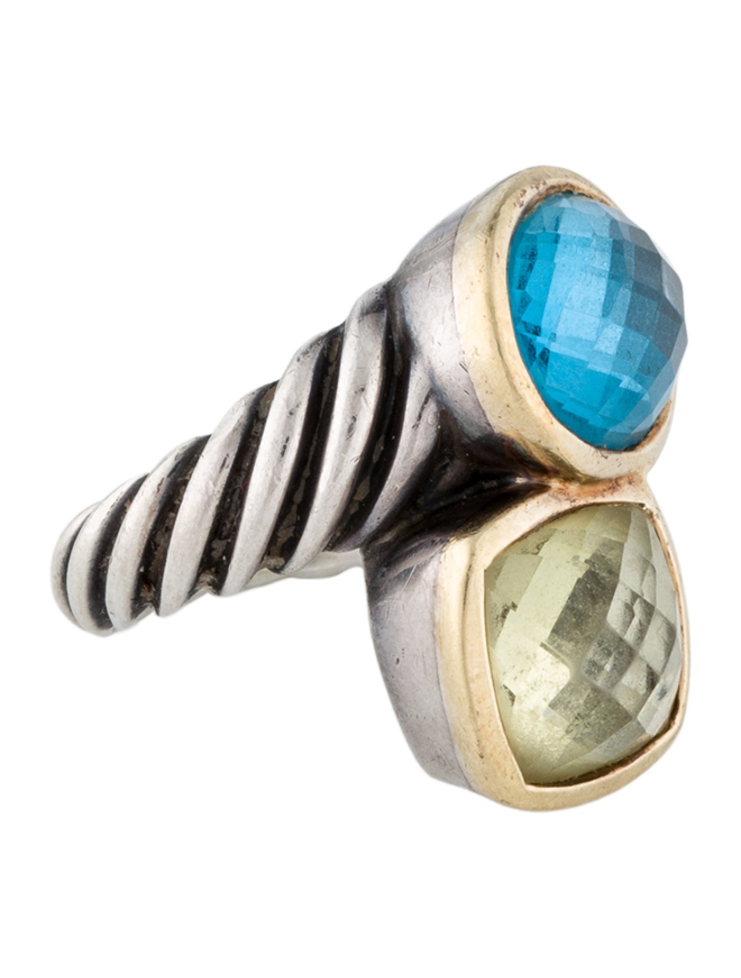 David Yurman Citrine & Topaz Bypass Ring