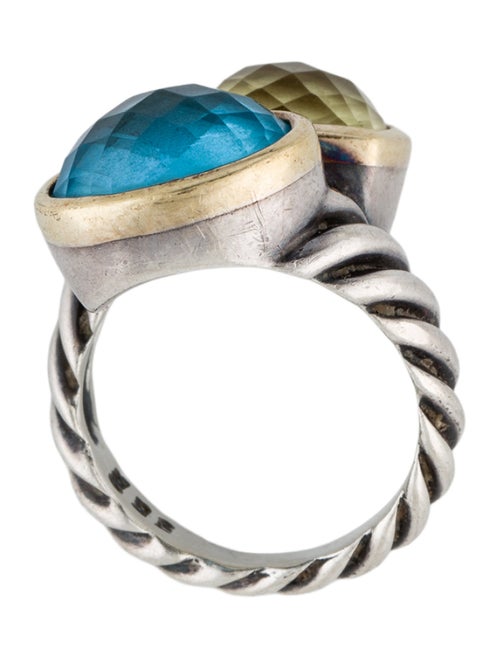 David Yurman Citrine & Topaz Bypass Ring