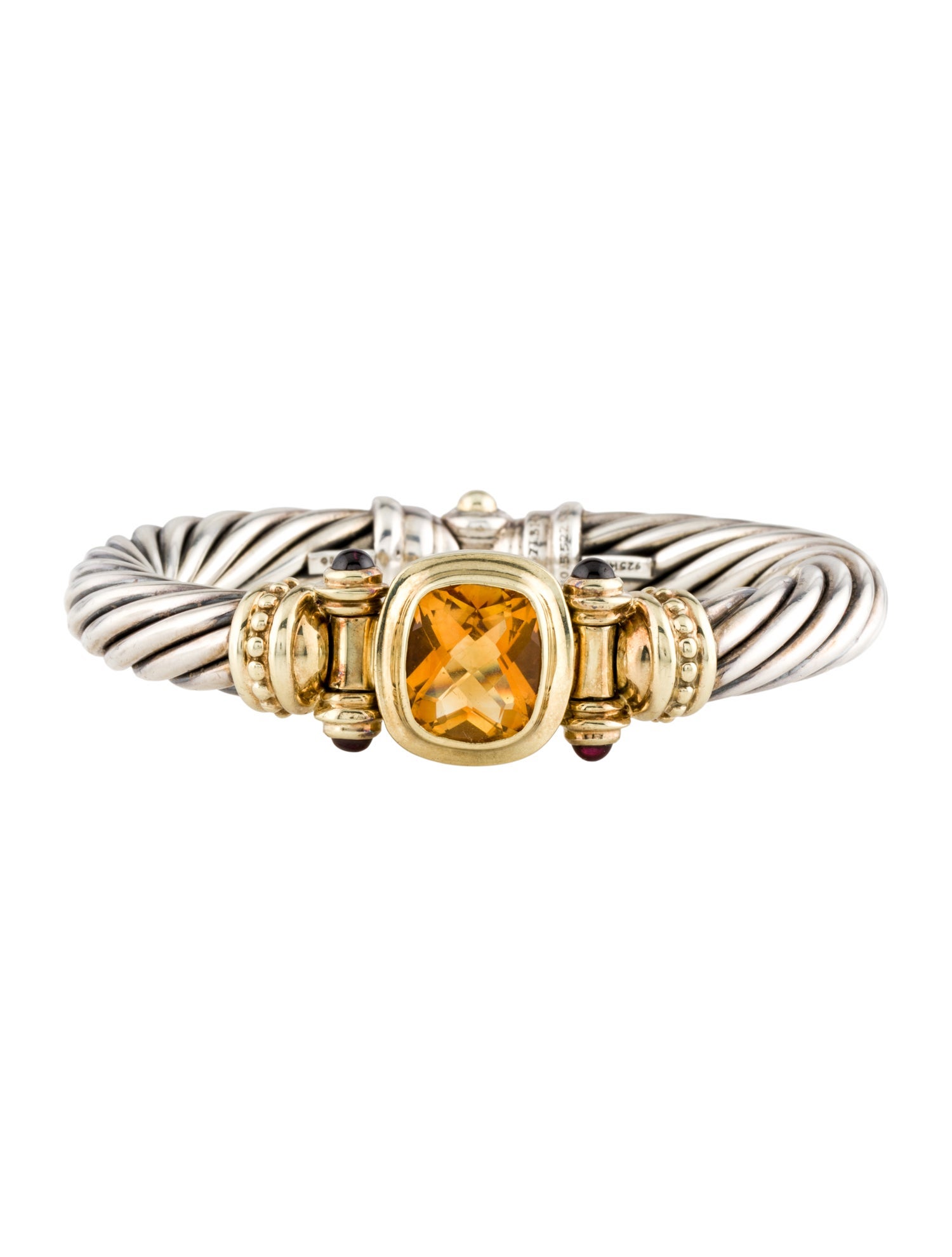 David Yurman Citrine & Rhodolite Renaissance Hinged Bangle