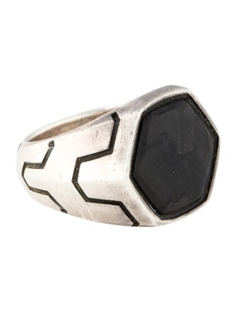 David Yurman Forged Carbon Hexagon Signet Ring