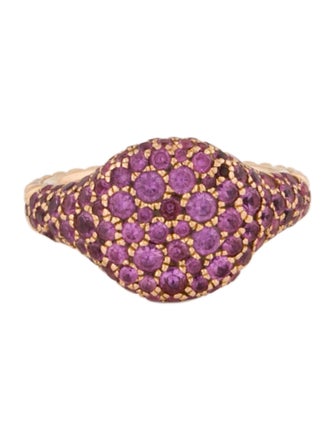 David Yurman 18K Pink Sapphire Pavé Pinky Ring