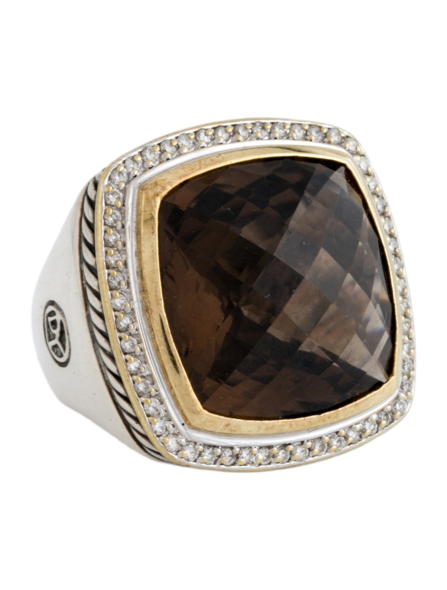 David Yurman Smoky Quartz & Diamond Albion Cocktail Ring