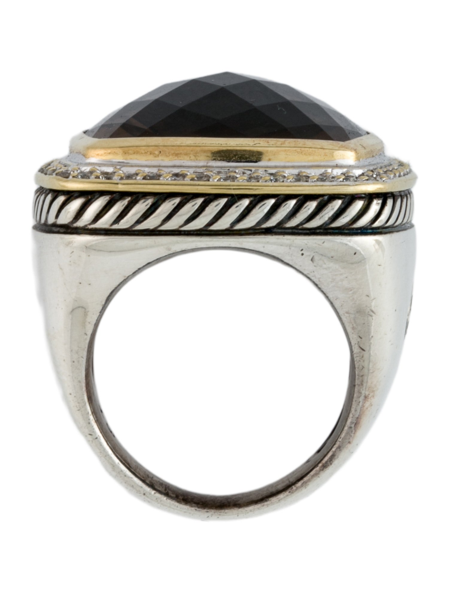David Yurman Smoky Quartz & Diamond Albion Cocktail Ring