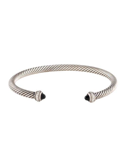 David Yurman Onyx & Diamond Classic Cable Cuff Bracelet