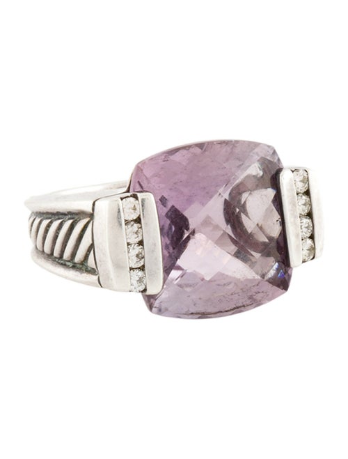 David Yurman Amethyst & Diamond Deco Cocktail Ring
