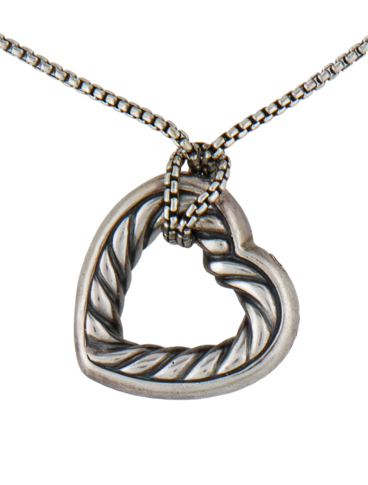 David Yurman Large Cable Heart Pendant Necklace