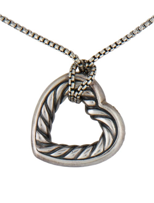 David Yurman Large Cable Heart Pendant Necklace