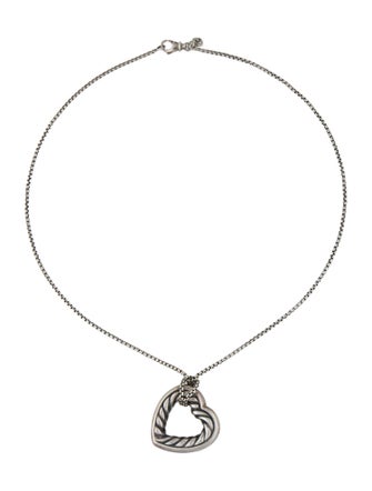 David Yurman Large Cable Heart Pendant Necklace
