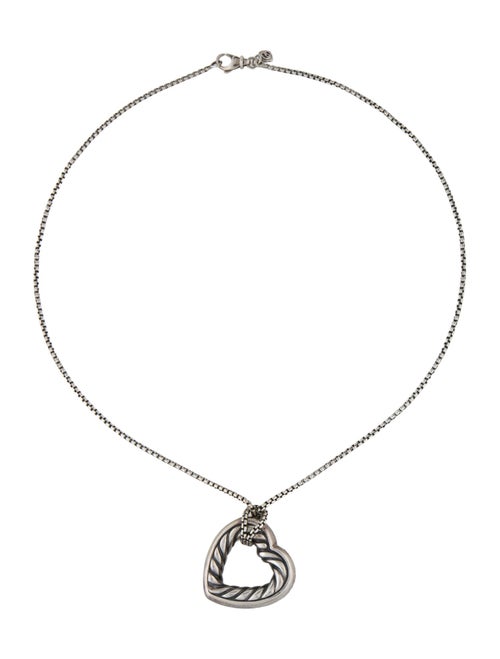 David Yurman Large Cable Heart Pendant Necklace