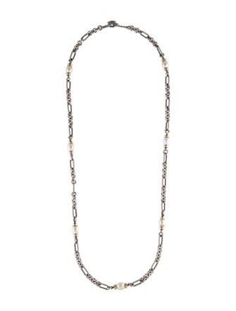 David Yurman Pearl Figaro Chain Necklace