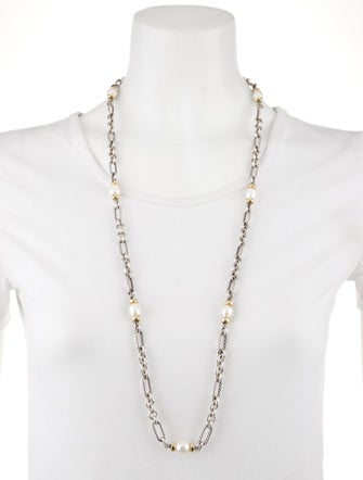 David Yurman Pearl Figaro Chain Necklace