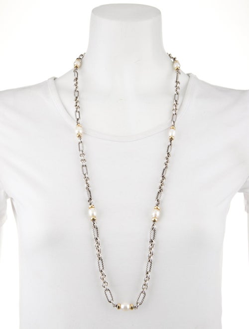 David Yurman Pearl Figaro Chain Necklace