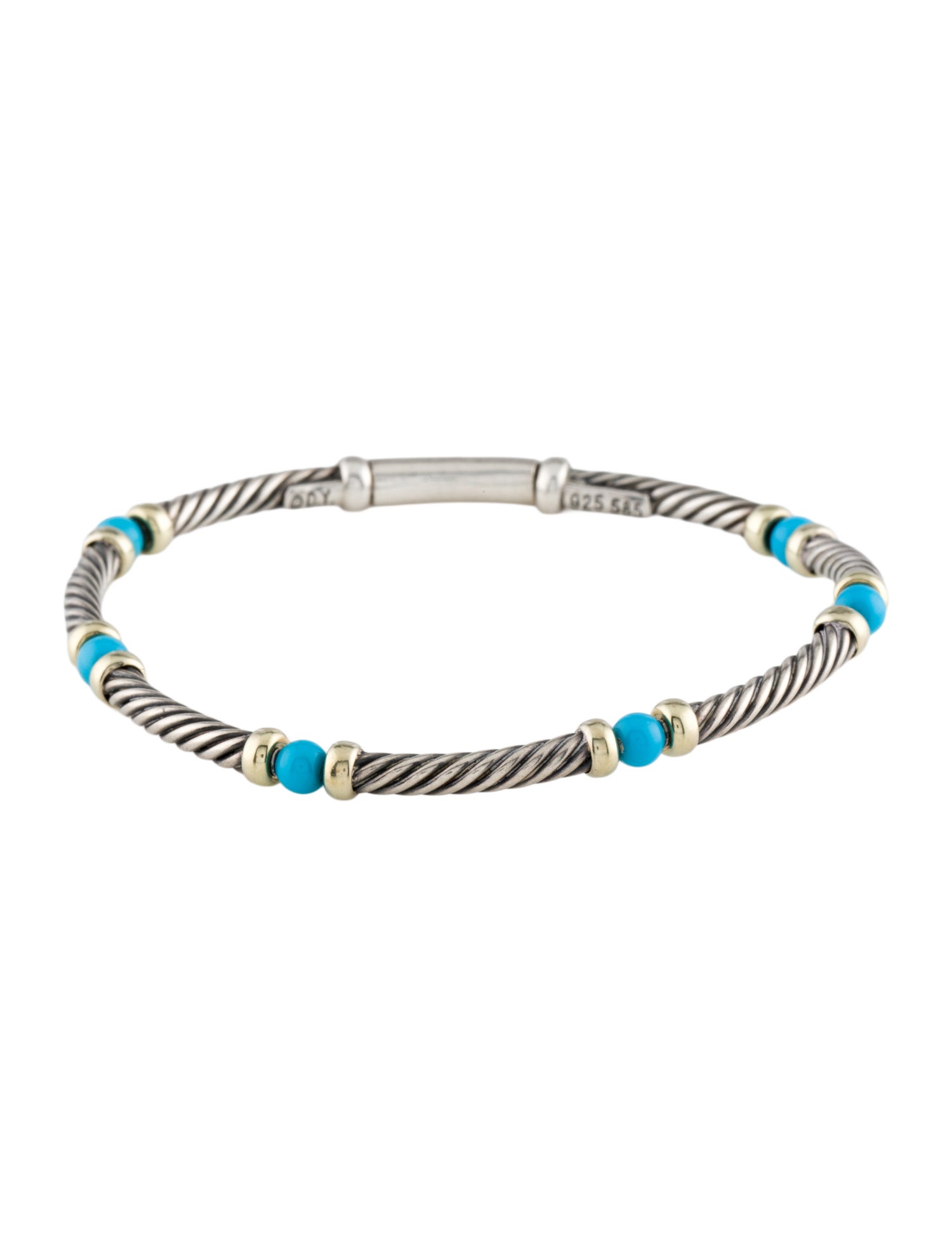 David Yurman Turquoise Cable Station Bracelet