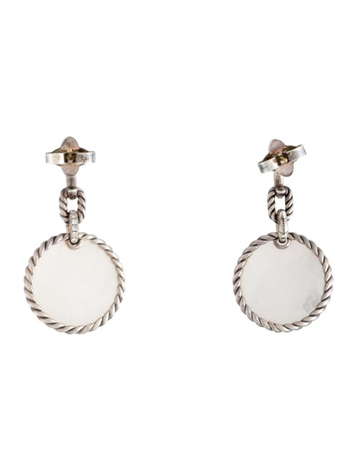 David Yurman Mother of Pearl & Diamond DY Elements Convertible Drop Earrings
