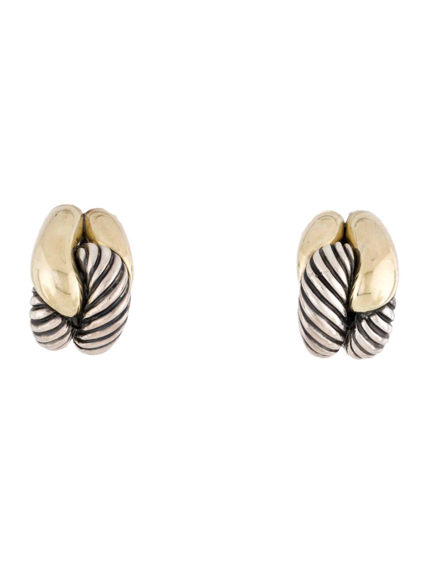 David Yurman Two-Tone Labyrinth Single Loop Earclips