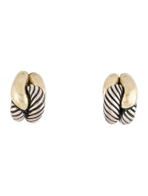 David Yurman Two-Tone Labyrinth Single Loop Earclips