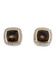 David Yurman Two-Tone Smoky Quartz & Diamond Albion Earclips