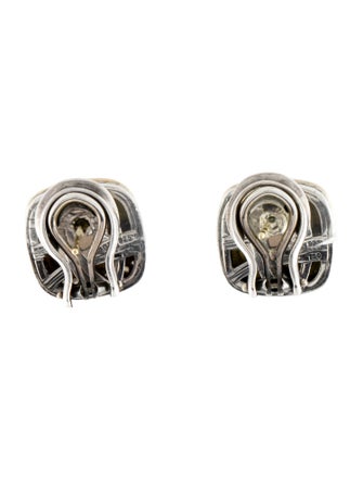 David Yurman Two-Tone Smoky Quartz & Diamond Albion Earclips