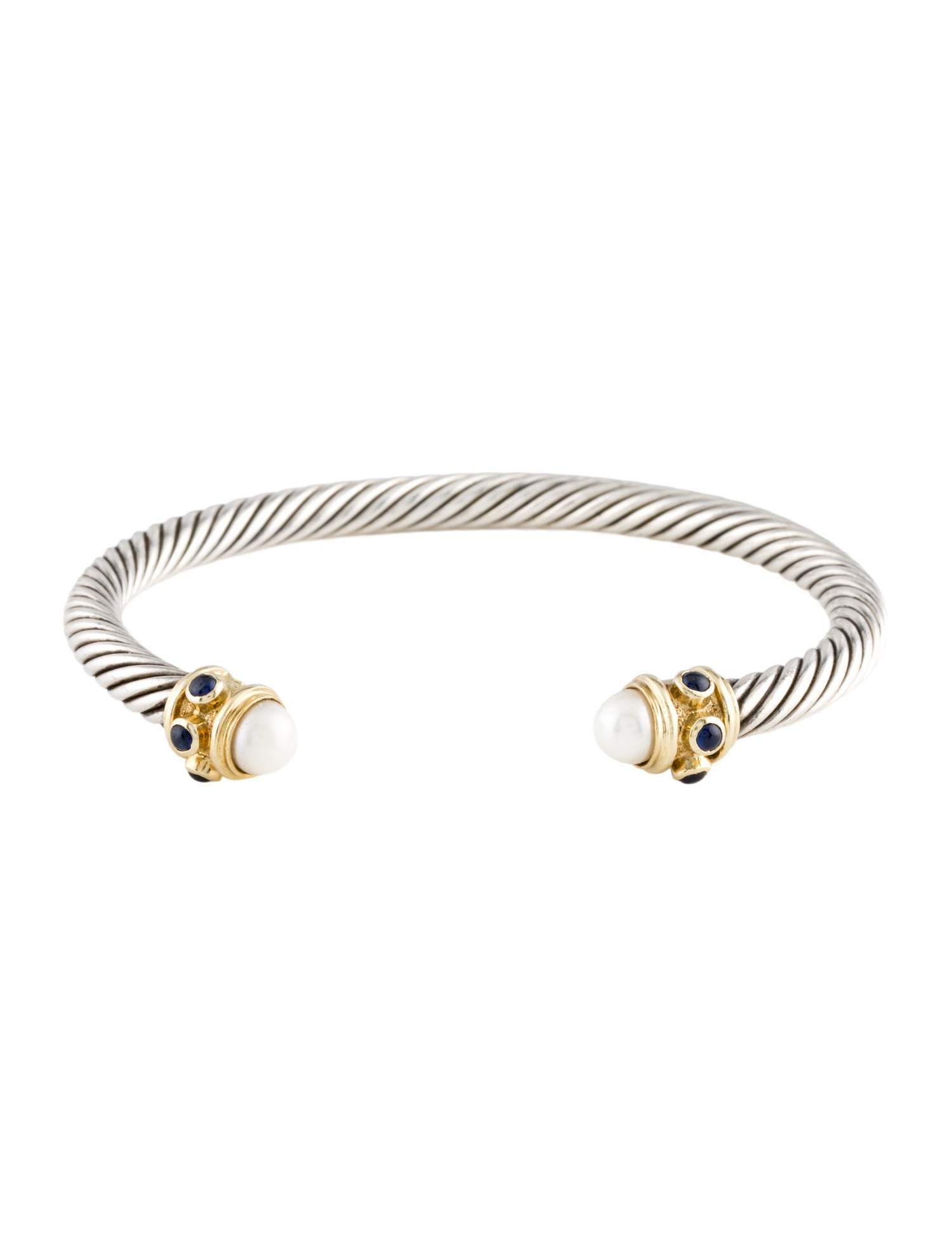 David Yurman Pearl & Sapphire Renaissance Cuff Bracelet
