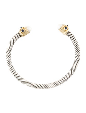 David Yurman Pearl & Sapphire Renaissance Cuff Bracelet