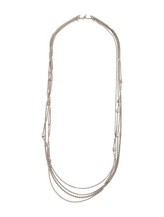 David Yurman Diamond Station Multi Chain Necklace
