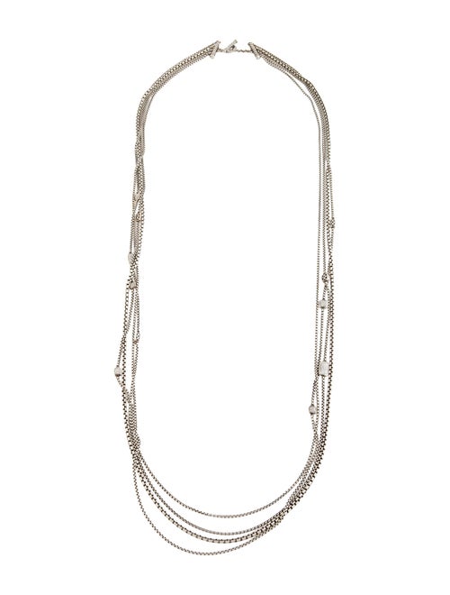 David Yurman Diamond Station Multi Chain Necklace