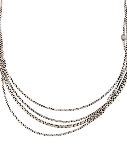David Yurman Diamond Station Multi Chain Necklace