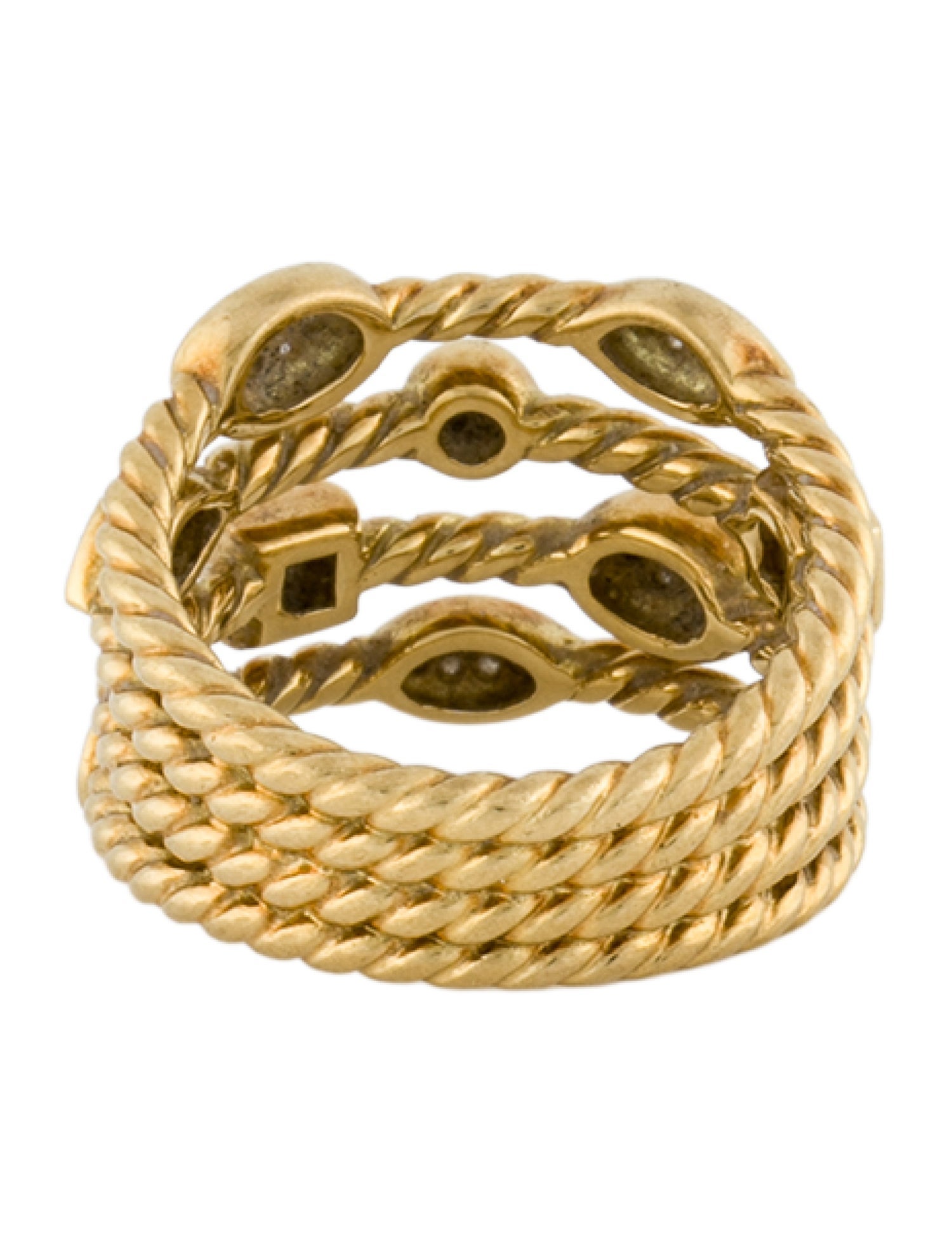 David Yurman 18K Diamond Confetti Four Row Ring