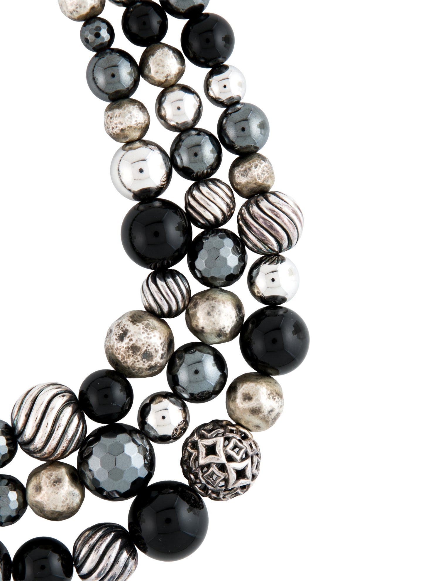 David Yurman Hematine & Onyx Elements Multi-Strand Bead Strand