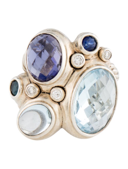 David Yurman Sapphire, Topaz & Iolite Mosaic Ring