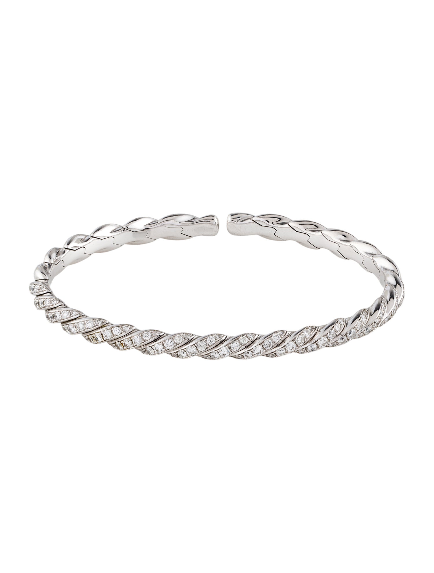 David Yurman 18K Diamond Sculpted Cable Flex Bracelet