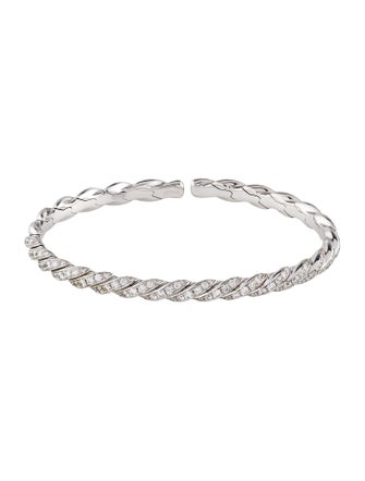 David Yurman 18K Diamond Sculpted Cable Flex Bracelet