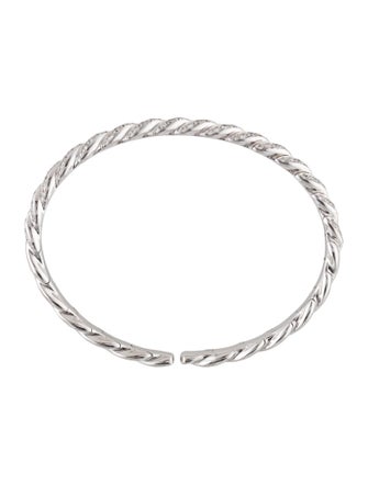 David Yurman 18K Diamond Sculpted Cable Flex Bracelet