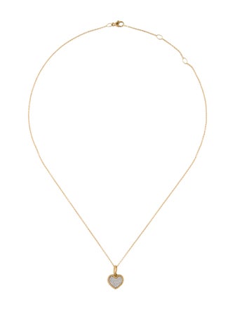 David Yurman 18K Diamond Pave Heart Pendant Necklace