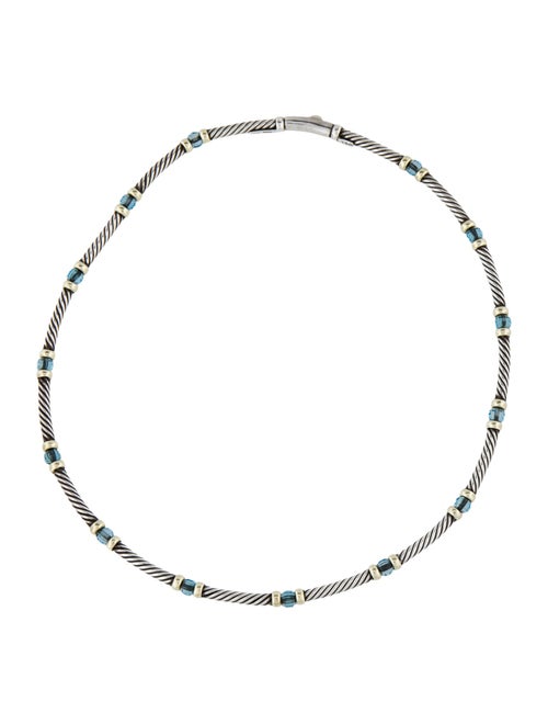 David Yurman Topaz Hampton Cable Station Necklace