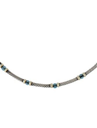 David Yurman Topaz Hampton Cable Station Necklace