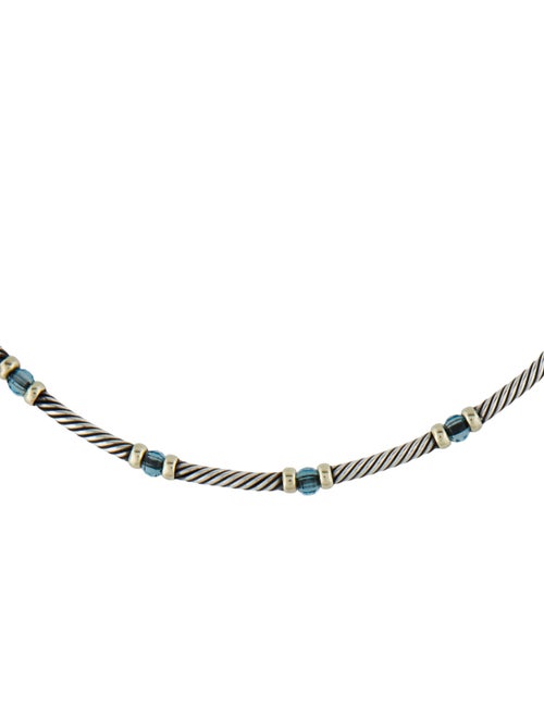 David Yurman Topaz Hampton Cable Station Necklace