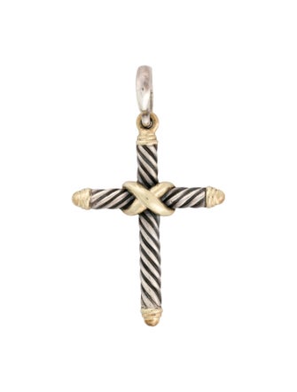 David Yurman Two-Tone X Cross Pendant